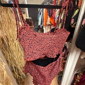 Decree Coral Leopard Print swimsuit